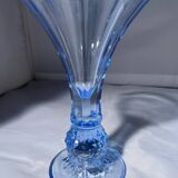 Pair of Jamestown blue Virginia candlesticks or vases by Fostori