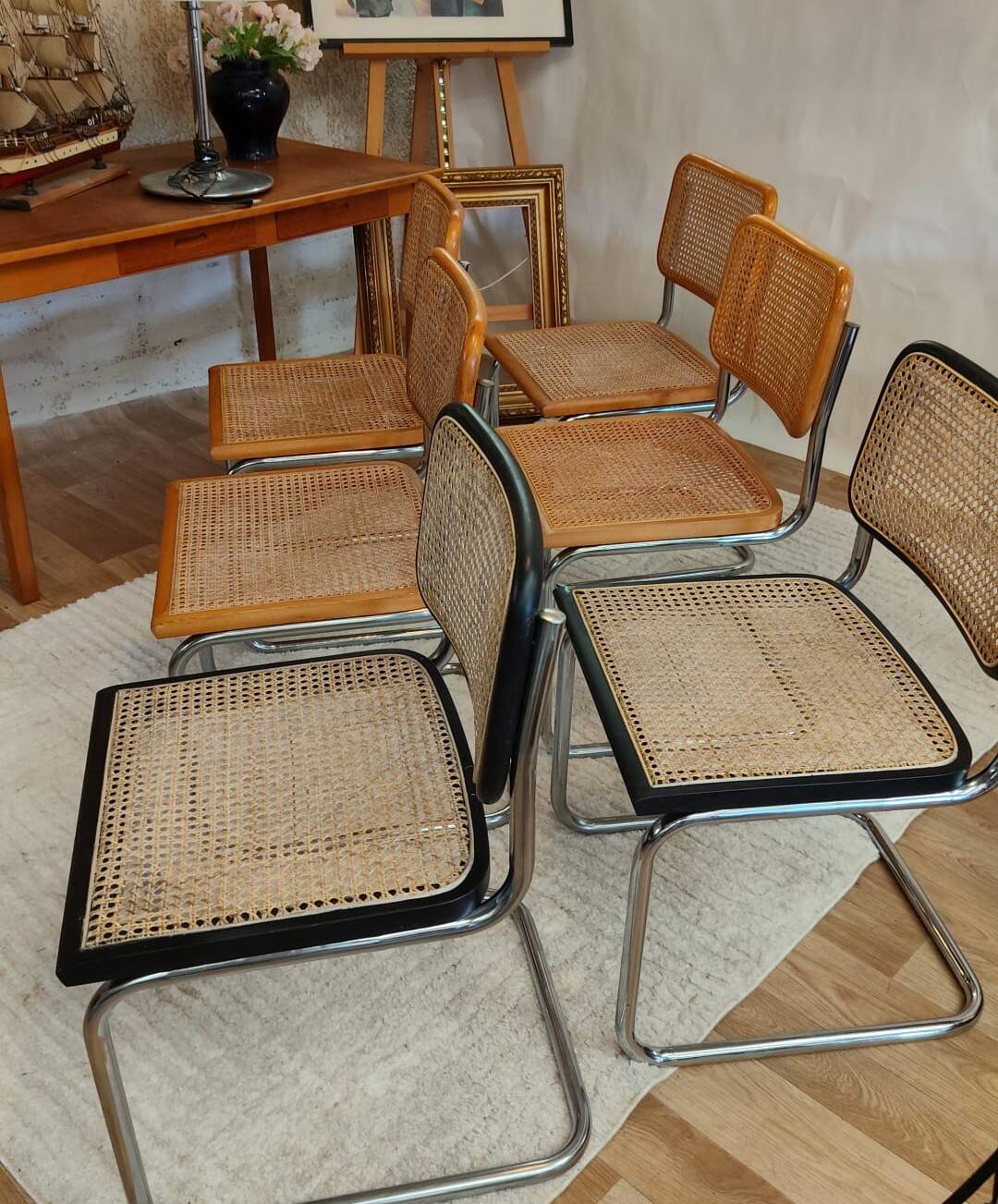 Chaise Cesca B32 de Marcel Breuer estampillée, Italie