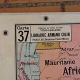 School map Afrique Occidentale au recto et Tunisie au verso Vidal Lablache