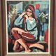 Original Swedish Oil on Canvas - "Portrait of a Young Woman" by M. Costa - Signed - Vintage and Framed - 82.5 × 67.3 cm