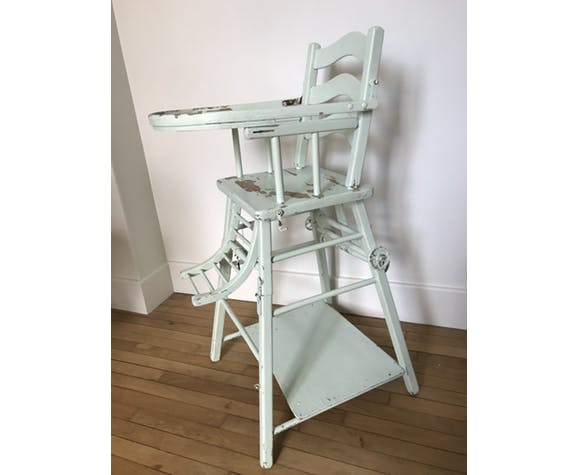 Chaise haute bébé transformable années 50