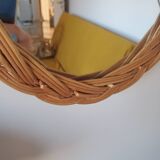 Oval mirror in braided wicker