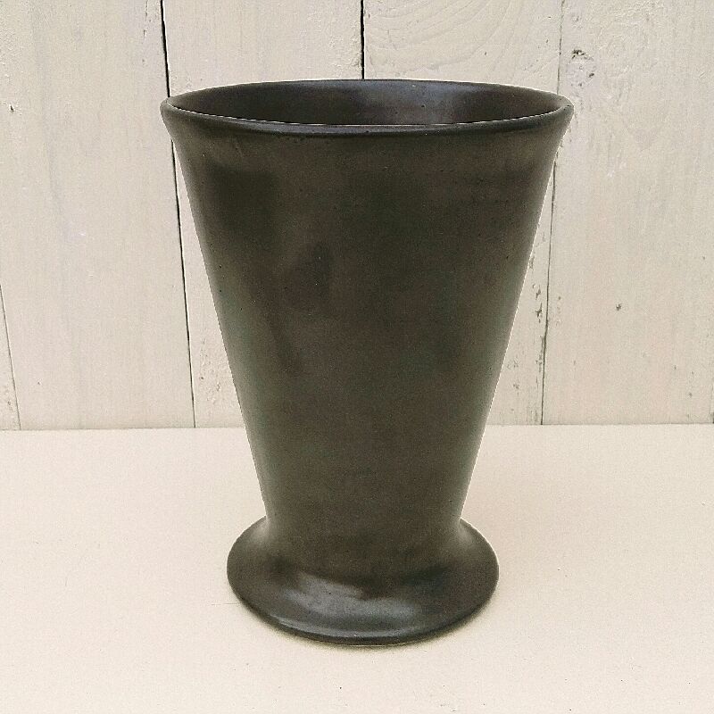 Vintage vintage iridescent black ceramic vase
