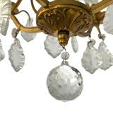 Lustre en bronze à pampilles (cristal)