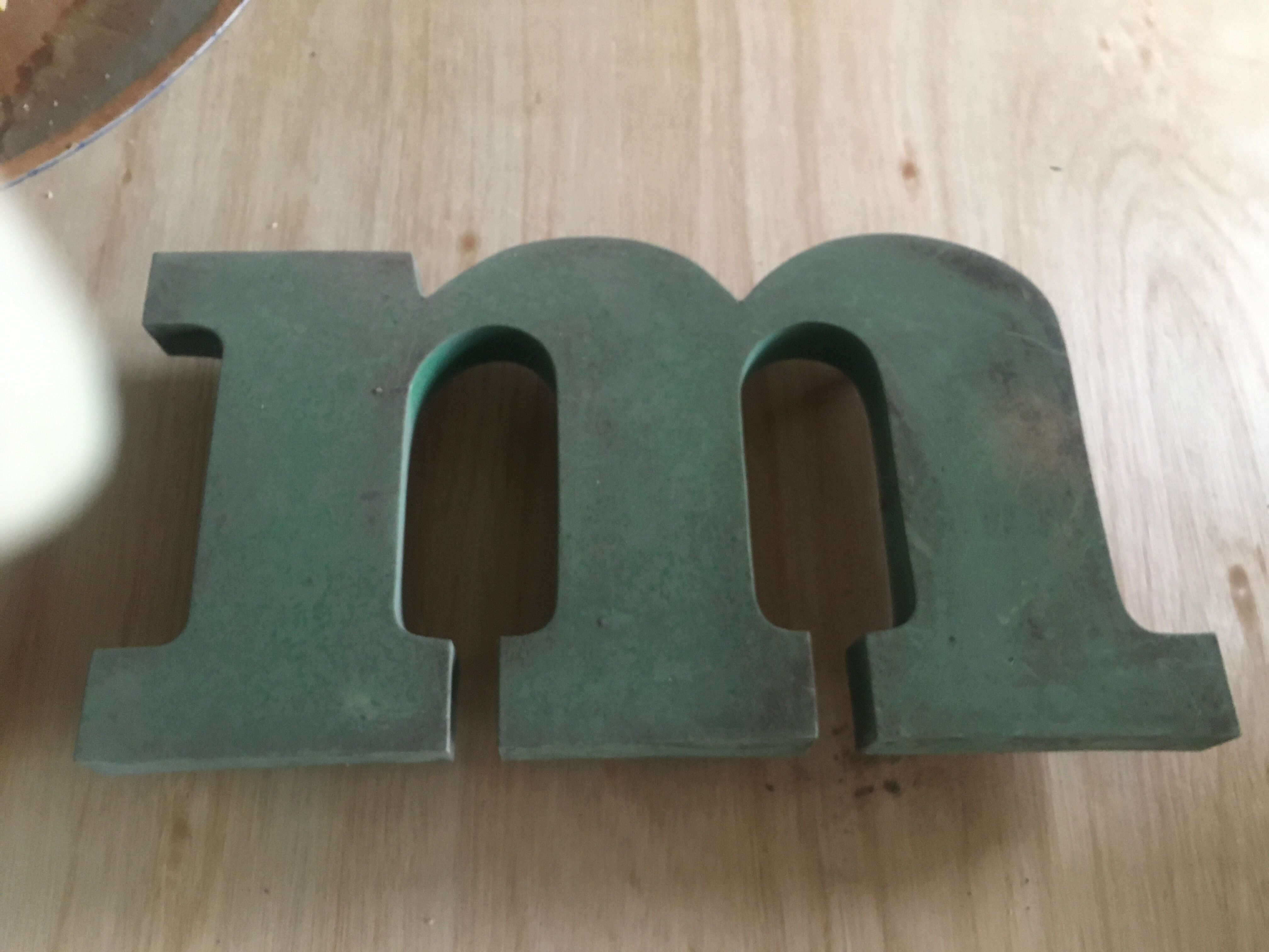 Industrial letter in zinc