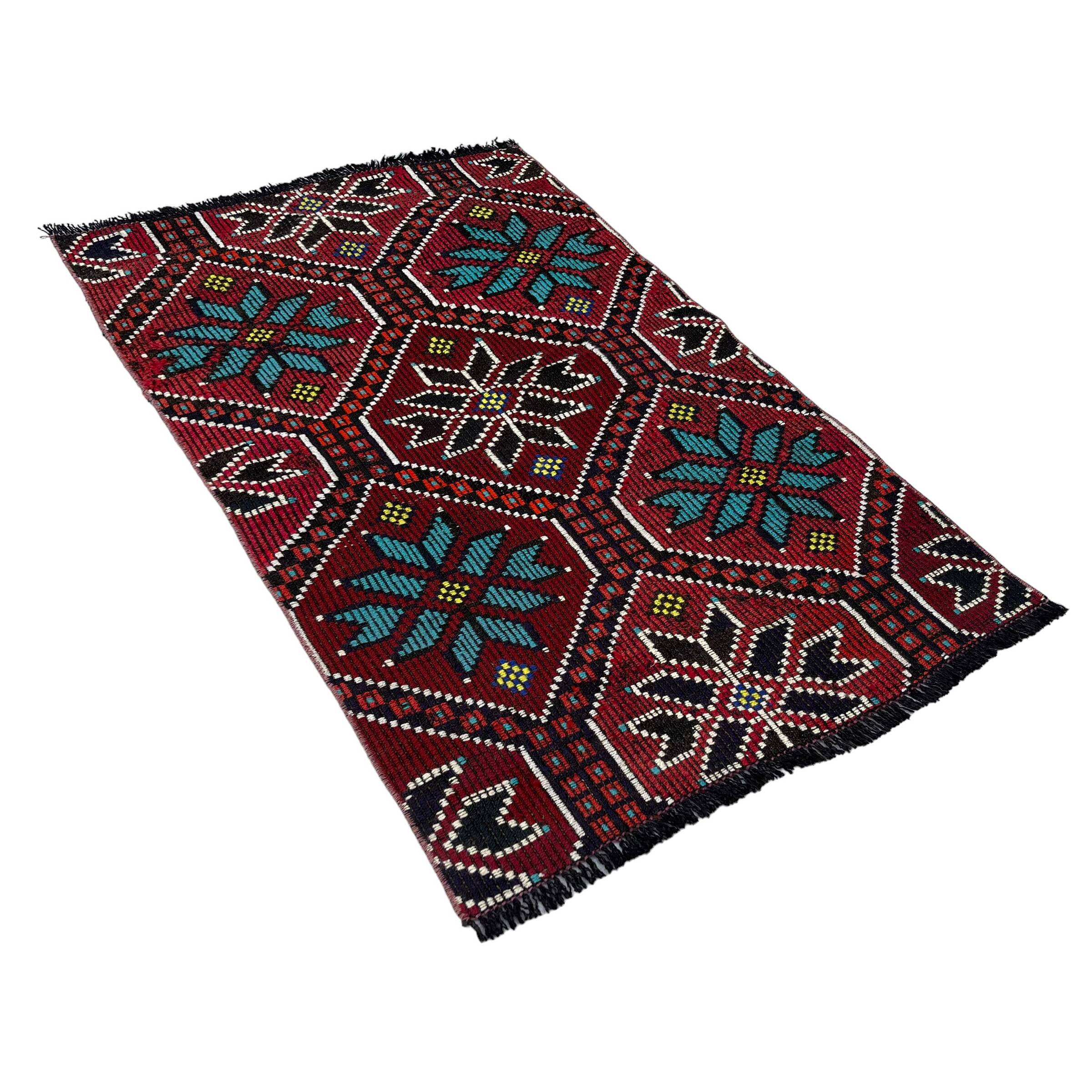 Housse de coussin kilim turque vintage, 129 x 78 cm