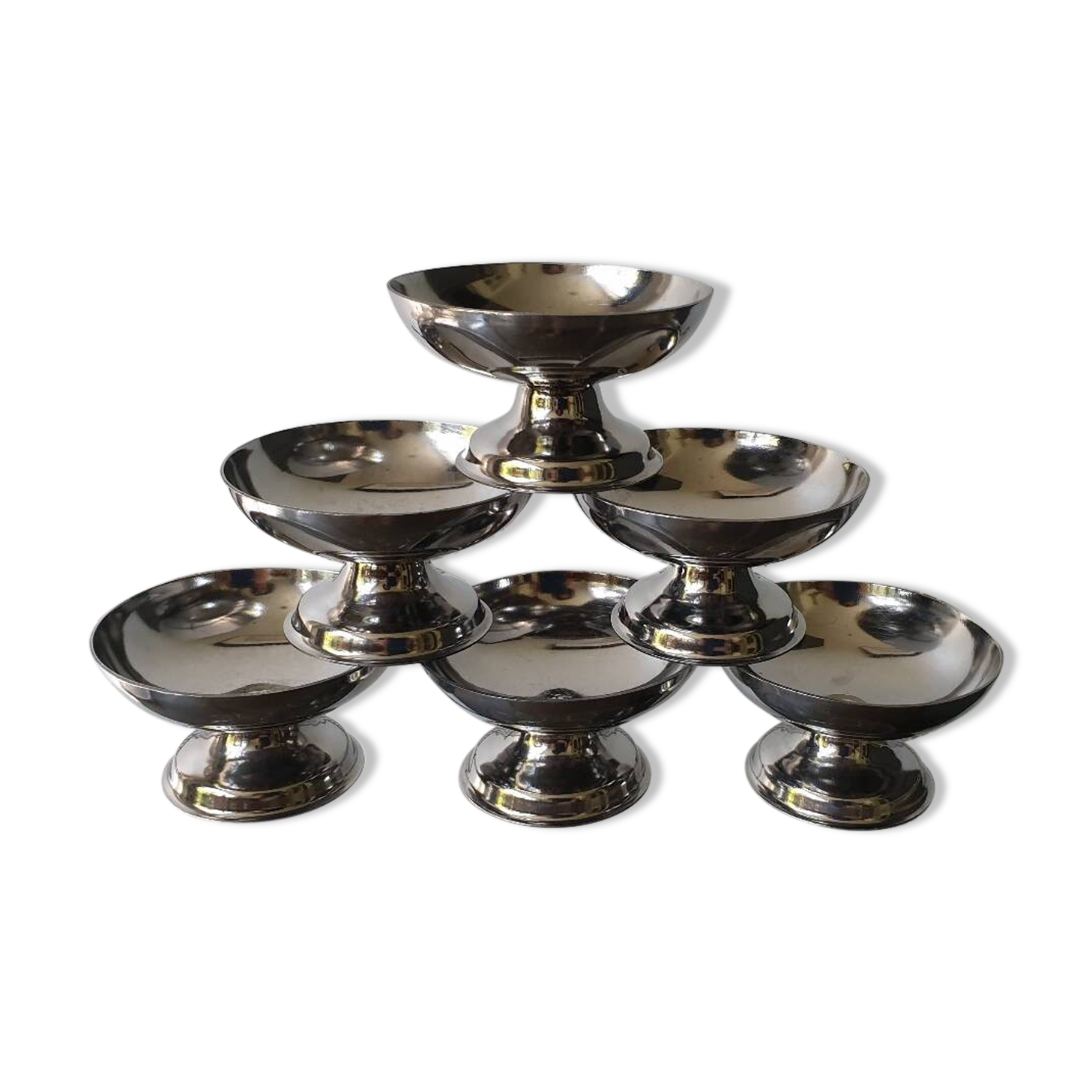 6 stainless steel ice cream cups