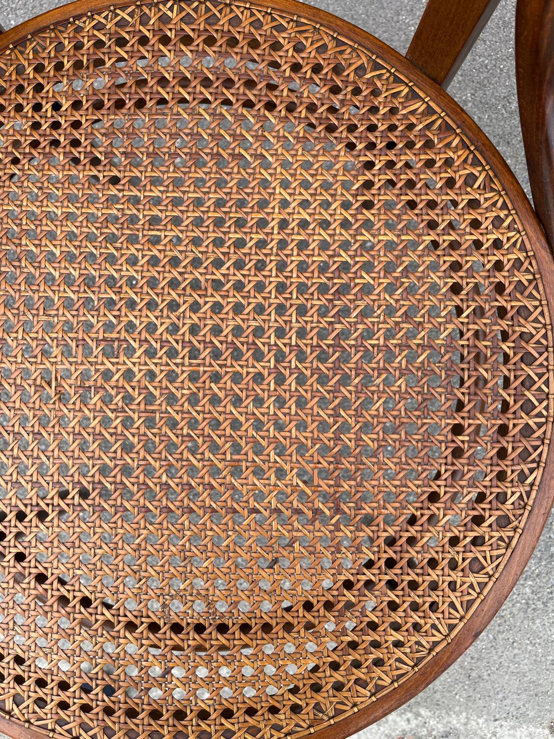 Fischel bistro armchair in wood and canework from the 50s/60s