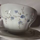 White porcelain sauceboat with blue flowers, winterling sauce bowl