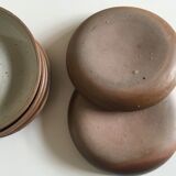 Set of 6 plates cap in potter's sandstone 1970