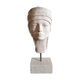 Young girl's head in plaster