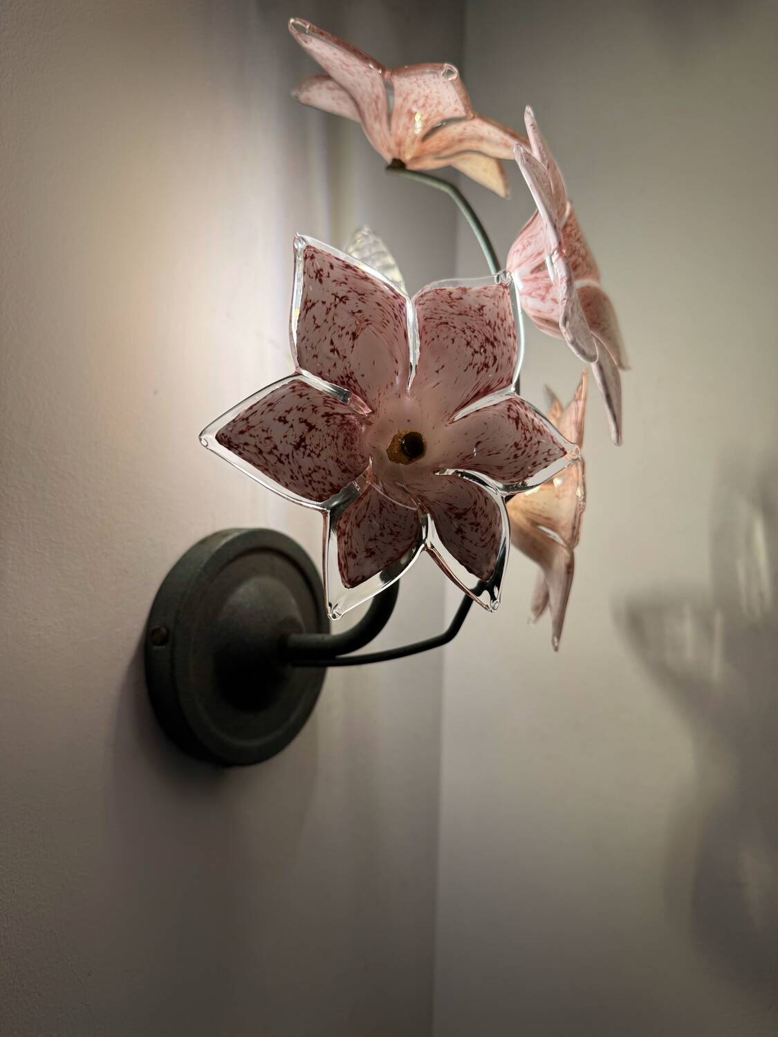 Murano floral wall lights from the 1970s