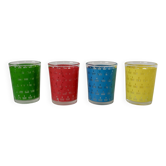 Lot de 4 verres à eau colorés années 70
