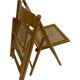 Set of four vintage folding chairs with webbing and wood 1970s