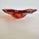 Transparent orange glass bowl in the Murano Sommerso style, 24cm.