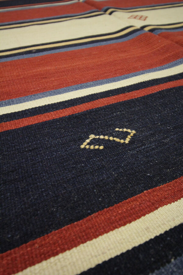 tapis moderne nautique Kilim Area, tapis tissé bleu rouge tissé à la main - 91x152cm