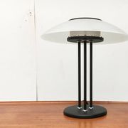 Lampe de table vintage postmoderne en verre et métal