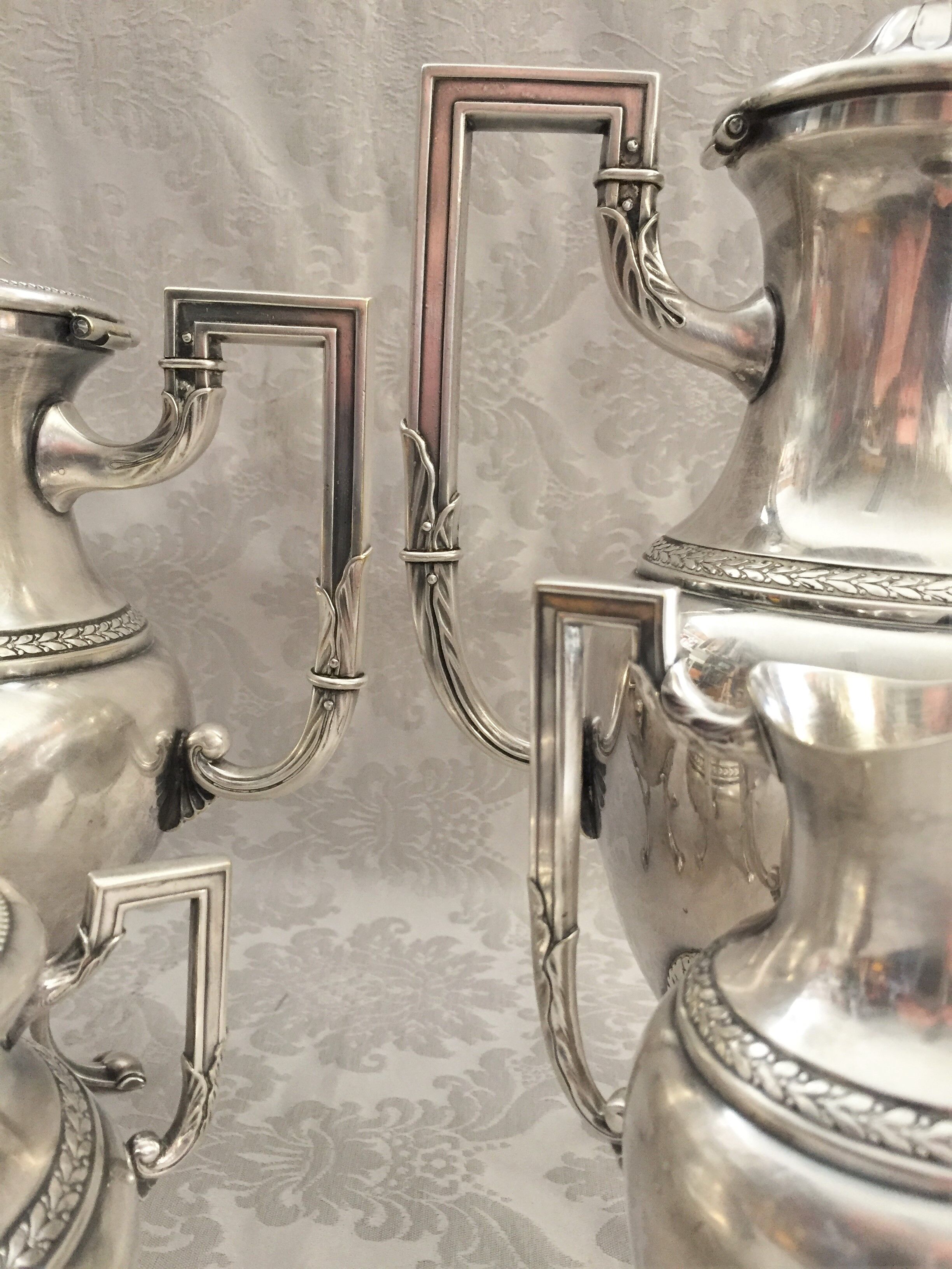 Tea & coffee service pieces jugendstil wmf 1910 art nouveau plaqué silver