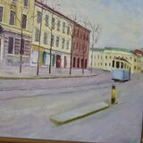 Peinture à l'huile sur toile suédoise du milieu du siècle « Göteborg »