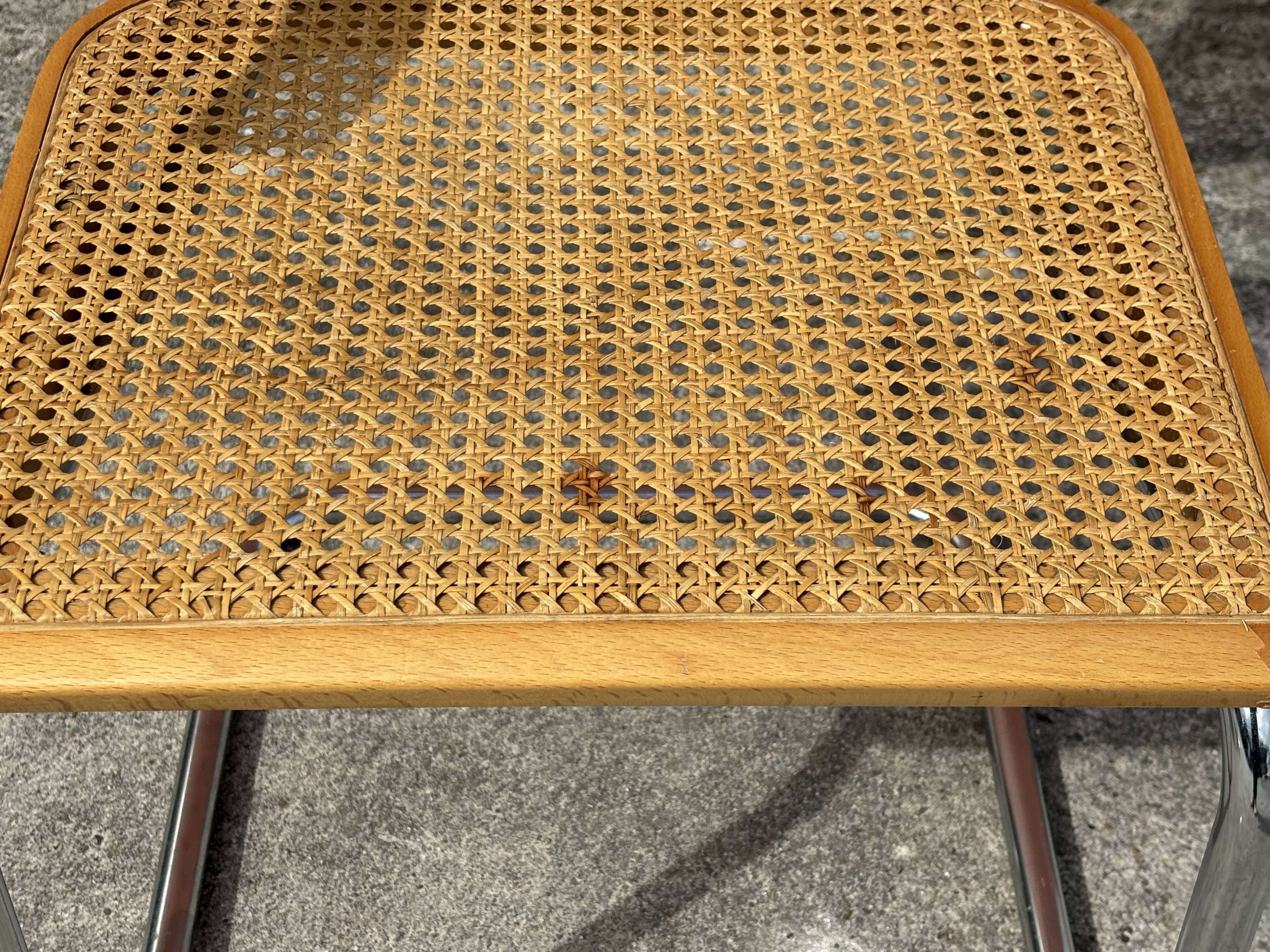 Set of 4 Cesca chairs model B64 with armrests Cesca Marcel breuer design