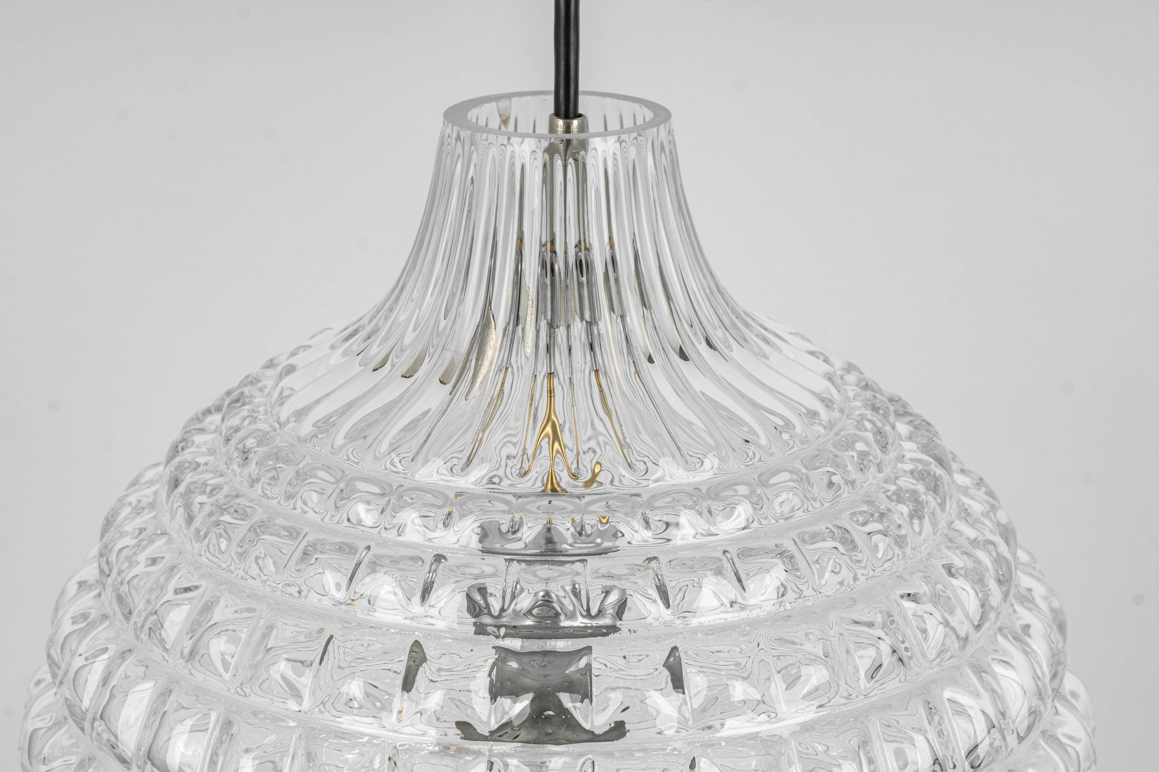 Stunning crystal glass pendant, Peill & Putzler, Germany, 1970s