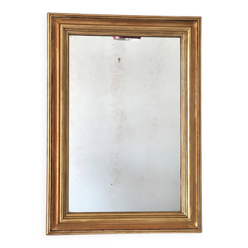 Antique mirror in gilded and copper wood