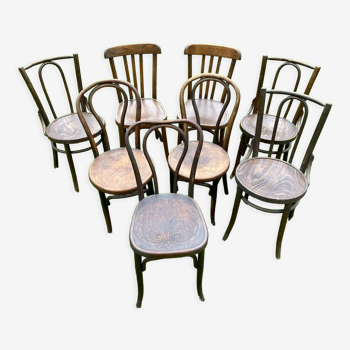 Lot de 8 chaises bistrot dépareillés