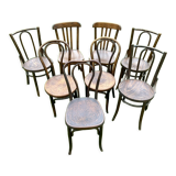 Set of 8 mismatched bistro chairs