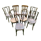 Set of 8 mismatched bistro chairs