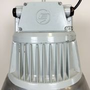 Vintage Silver Industrial Factory Pendant Lamp from Elektrosviti, 1960s