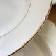 Lot de 6 assiettes creuses en faïence ancienne blanche et or Moulin des loups Orchies vintage