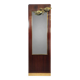 Floor mirror with fluted wood and brass lamp, Buffa/Borsani style.