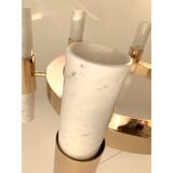 Metal and Carrare marble chandelier