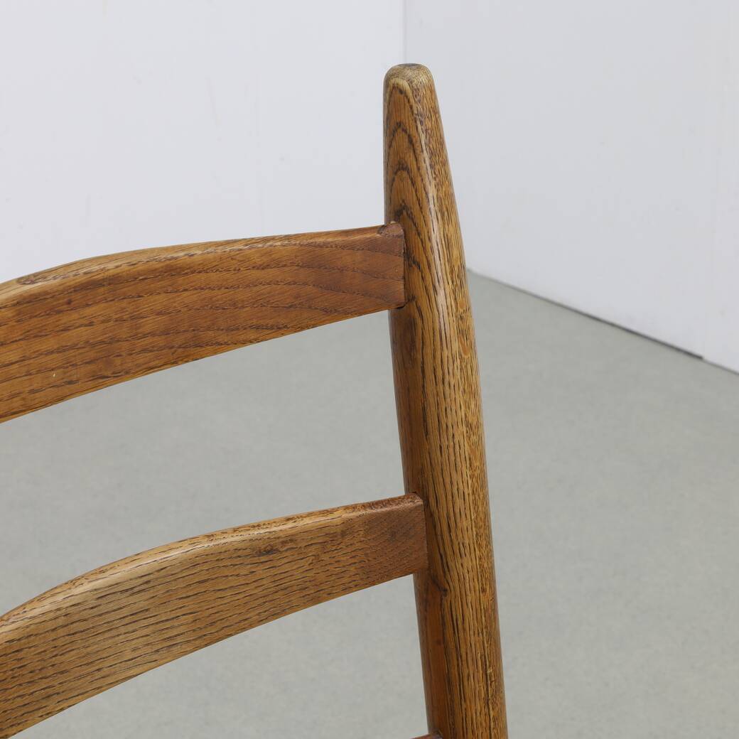 3x Ladder Chair in Oak & Rush, 1960s