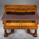 Wilhelmine secretary in walnut & exotic veneer with leather top