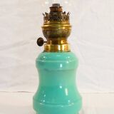 Ancient lampe a petrole in green opaline