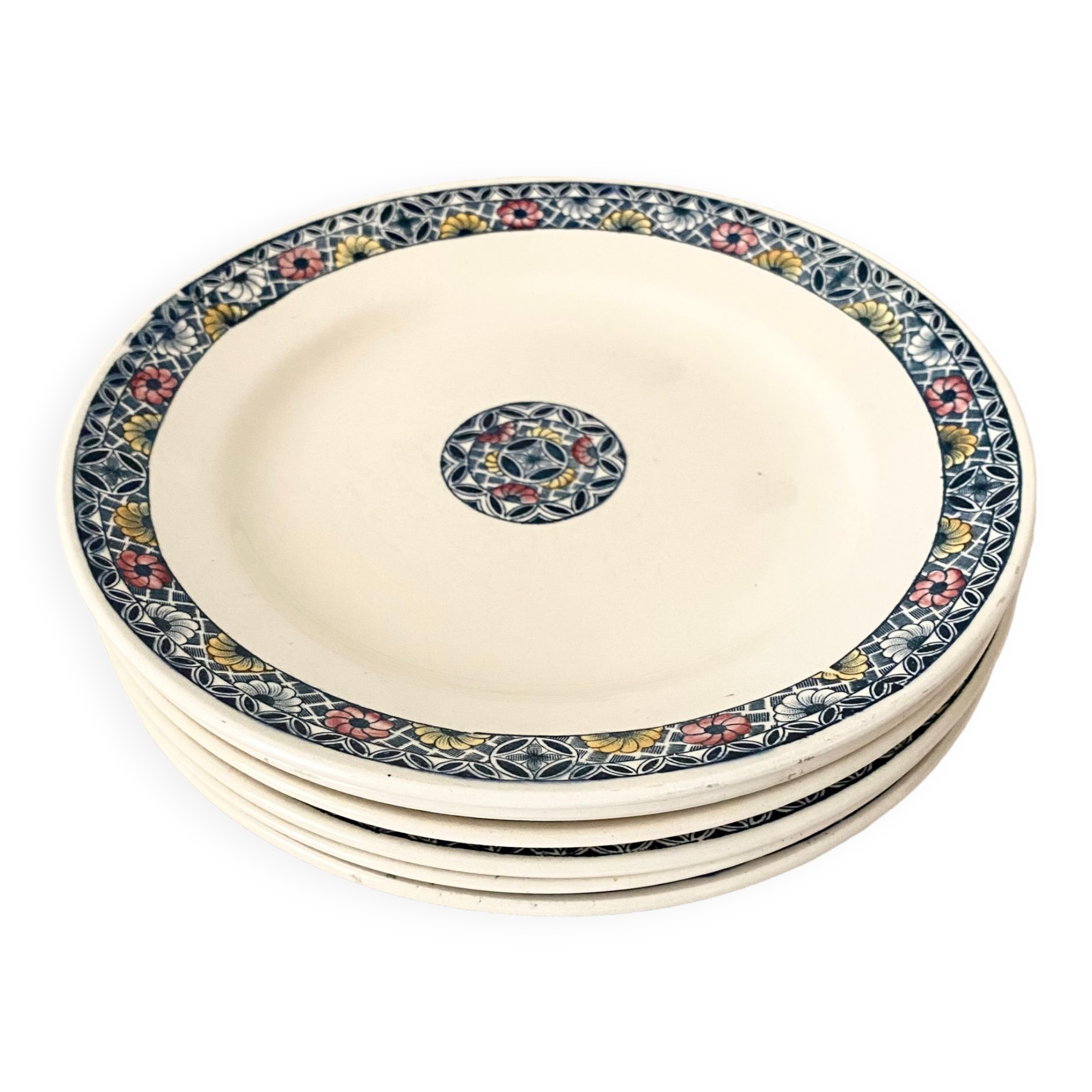 Lot of dessert plates "terre de fer"