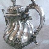 4-piece silver-plated coffee/tea set, quadripod, rococille style, twisted