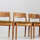 Vintage Danish solid teak dining room chairs Juul Kristensen set of 6