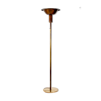 Lampadaire art déco suédois années 1930 bronze patiné laiton