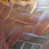 Art Deco pendant light in pink molded glass