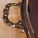 Silver metal serving tray