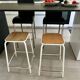 2 snack stools from the 70s, metal and wood, good condition