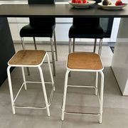 2 snack stools from the 70s, metal and wood, good condition