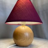 Lampe boule vintage en bois