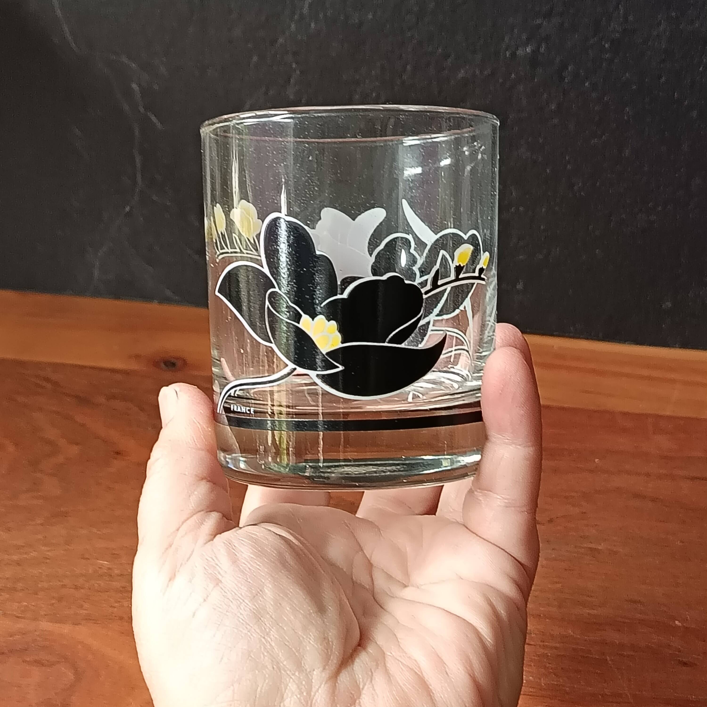 9 luminarc glasses model anaïs black rose vintage whisky glass