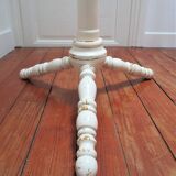 Portemanteau perroquet bois massif tourné blanc patiné vintage