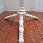 Coat rack parrot solid wood turned white patinated vintage