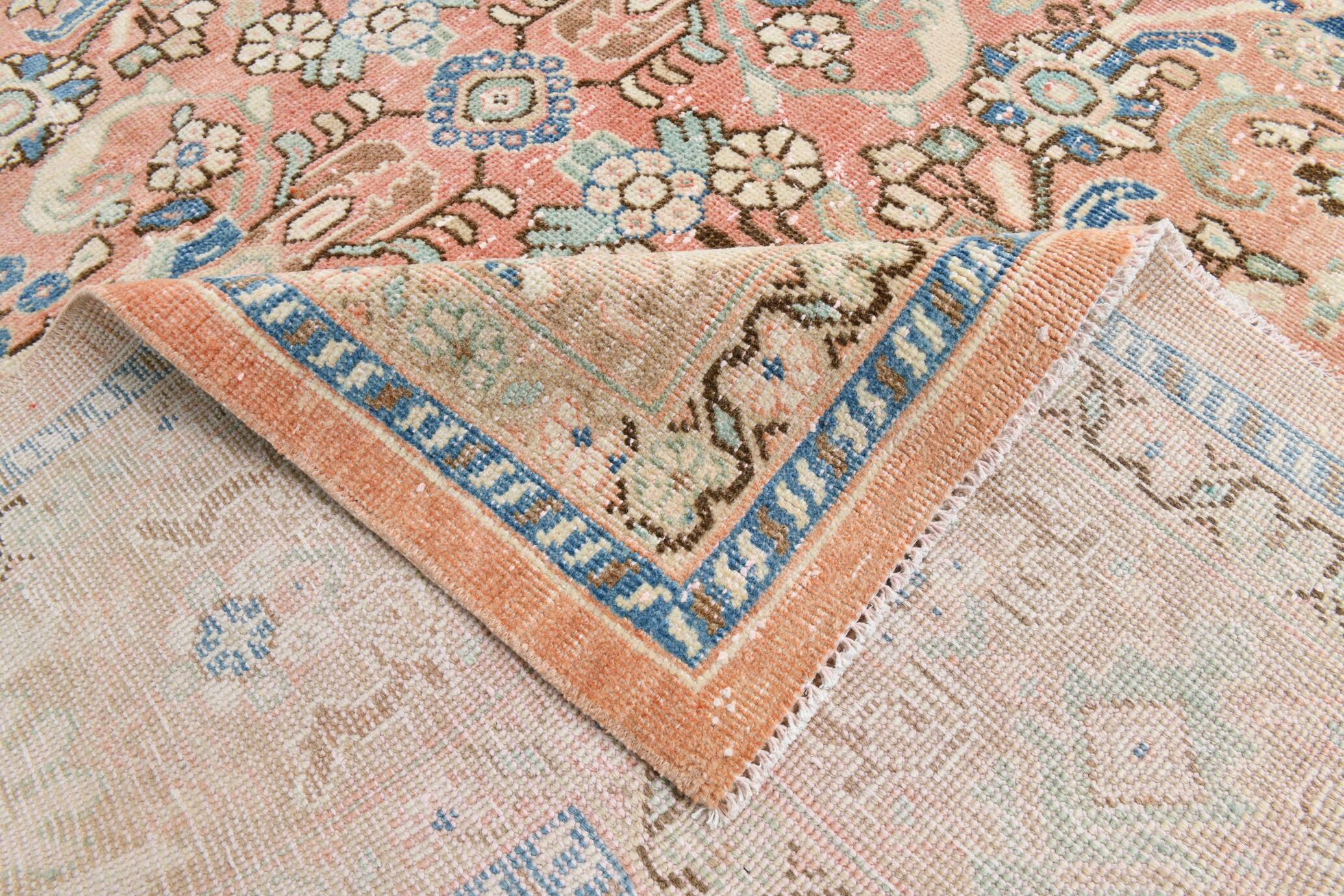 Pink Elegant Decorative Vintage Persian Rug For Living Room, 284x393 Cm