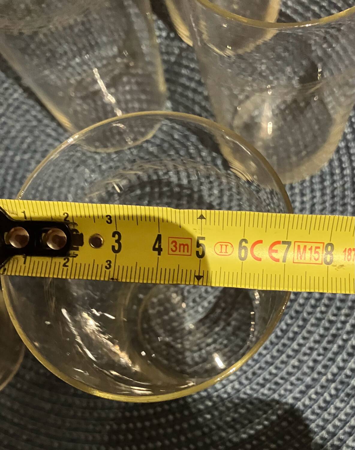 6 antique blown and engraved lemonade glasses